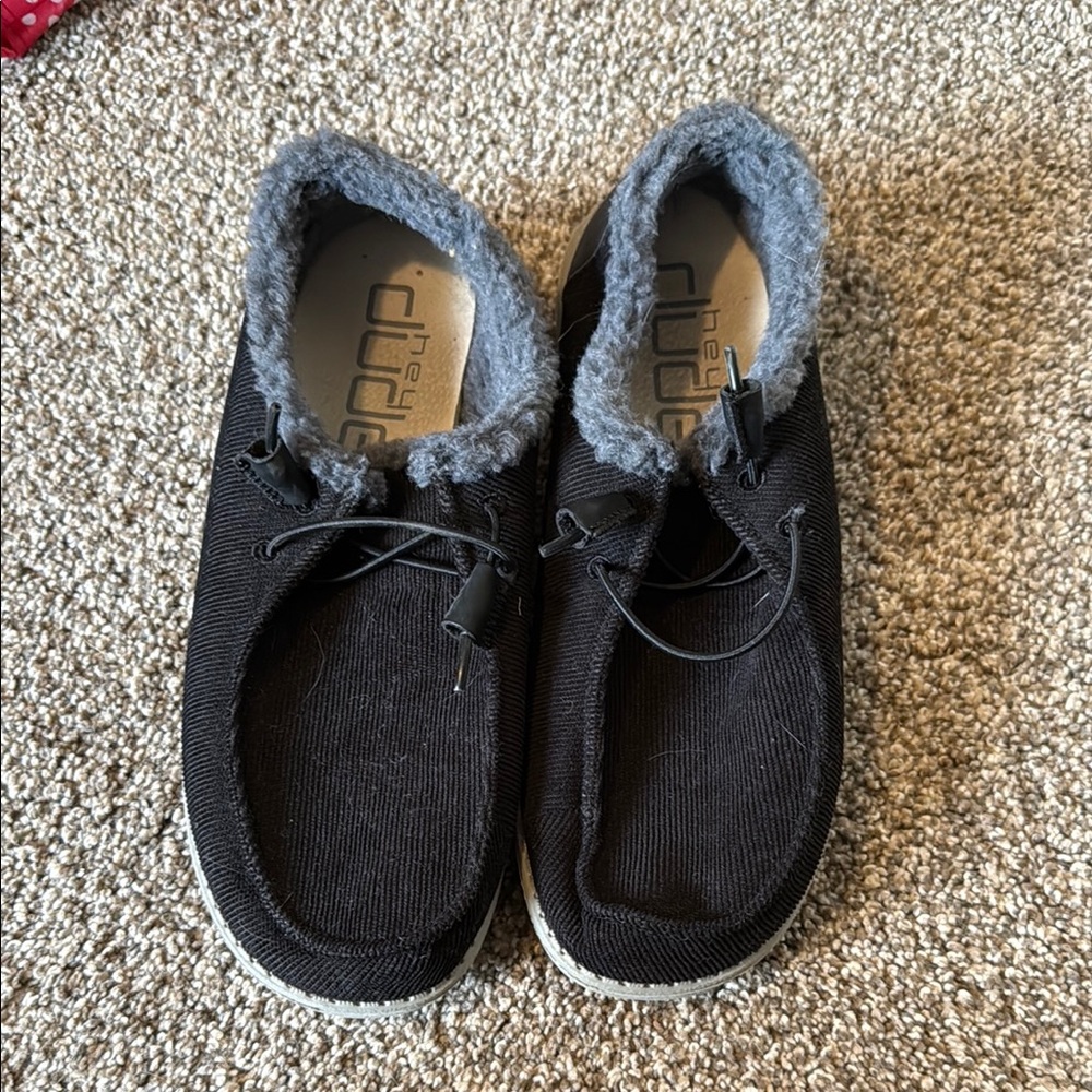 Hey Dude Black and Gray Slip-On Loafers